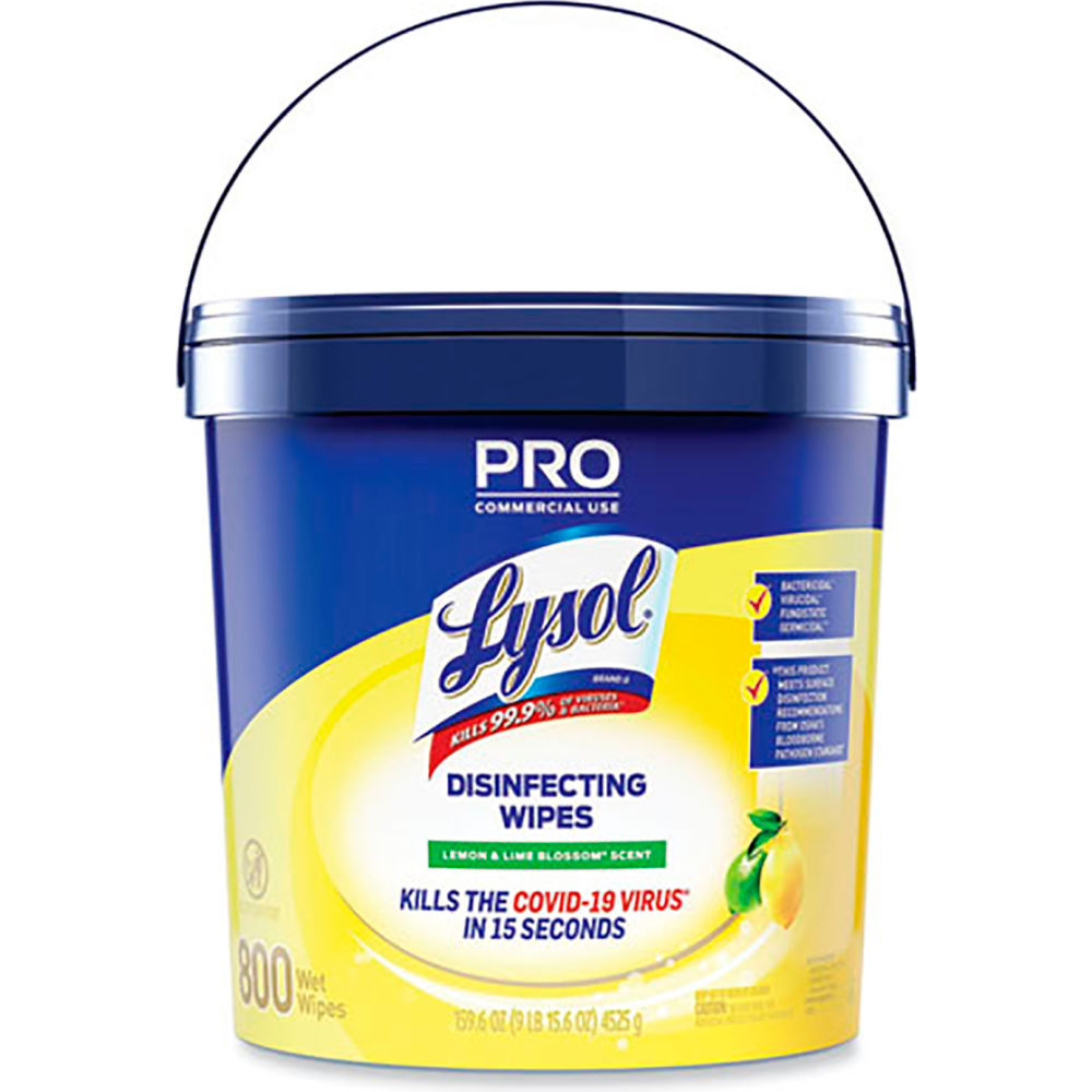 B3132663 Lysol Disinfecting Wipes Bucket Lemon & Lime Blossom 800 Wipes & Bucket 2 Buckets per Case -  19200-99856