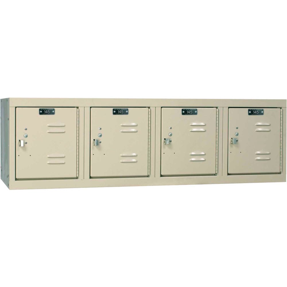 B2143049 1-Tier 4 Door Premium Wall Mount Locker - 48 x 18 x 14.75 in. - Tan - Unassembled