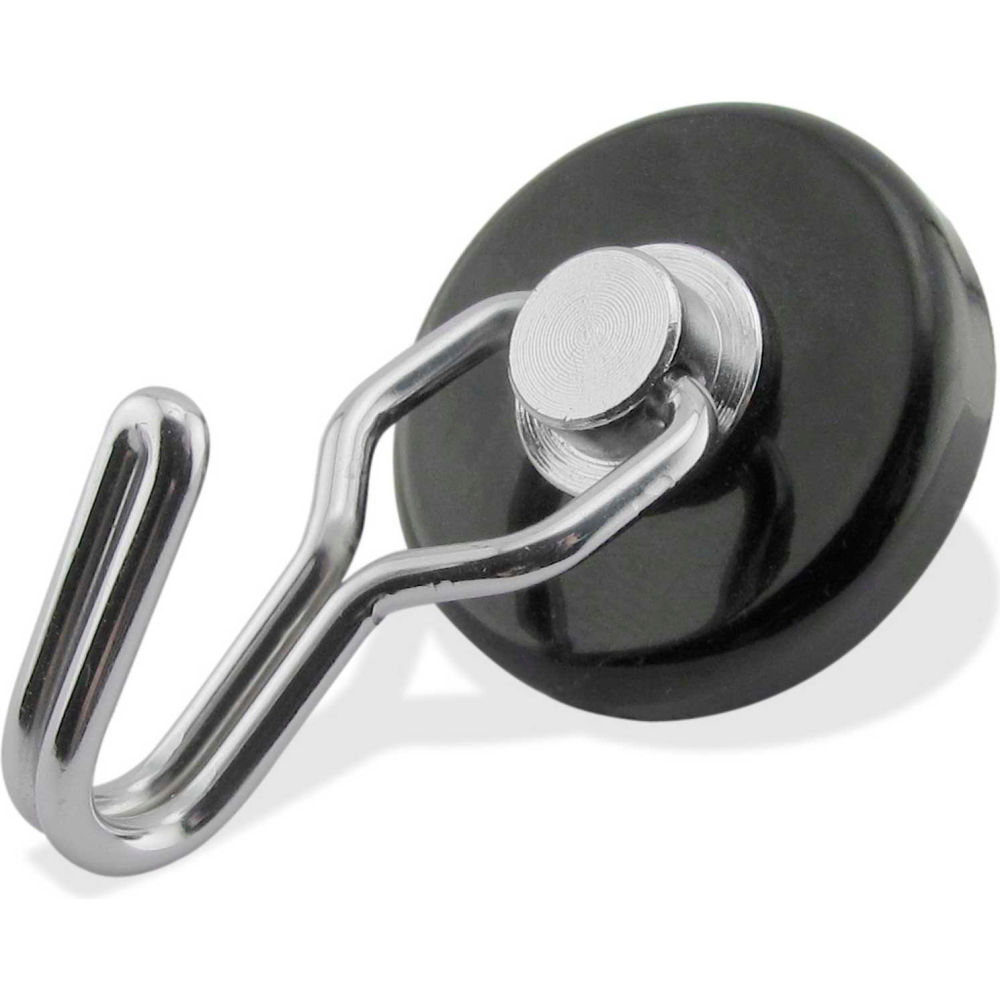 Picture of Master Magnetics B1798424 Neodymium Swiveling Magnetic Hook 07580 - 65 lbs Pull Black Powdered Coat - Pack of 4