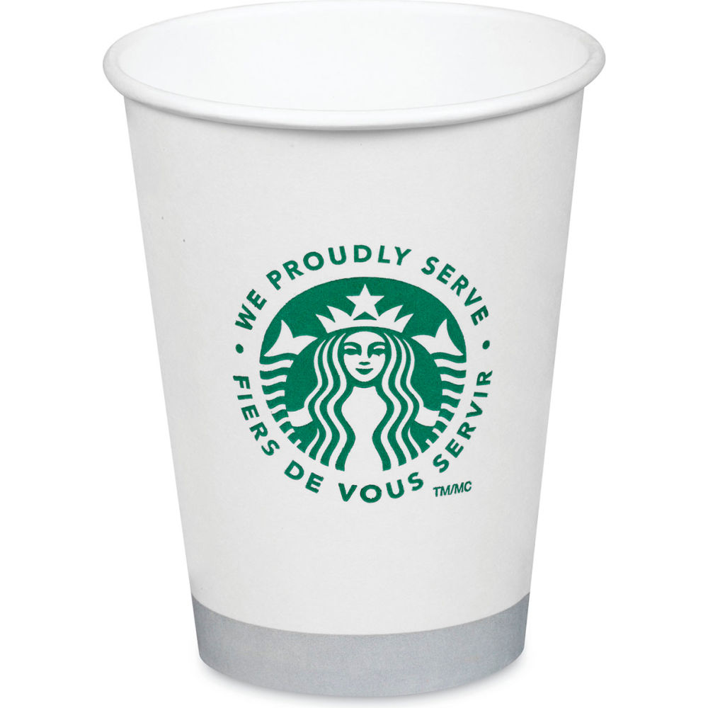 Picture of United Stationers Supply B3131091 Starbucks Hot Drink Cups - 12 oz - White - Pack of 1000