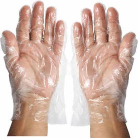B1360180 Winco GLP- L Disposable Plastic Food Service Gloves, Clear - Large - 500 per Box - Pack of 10
