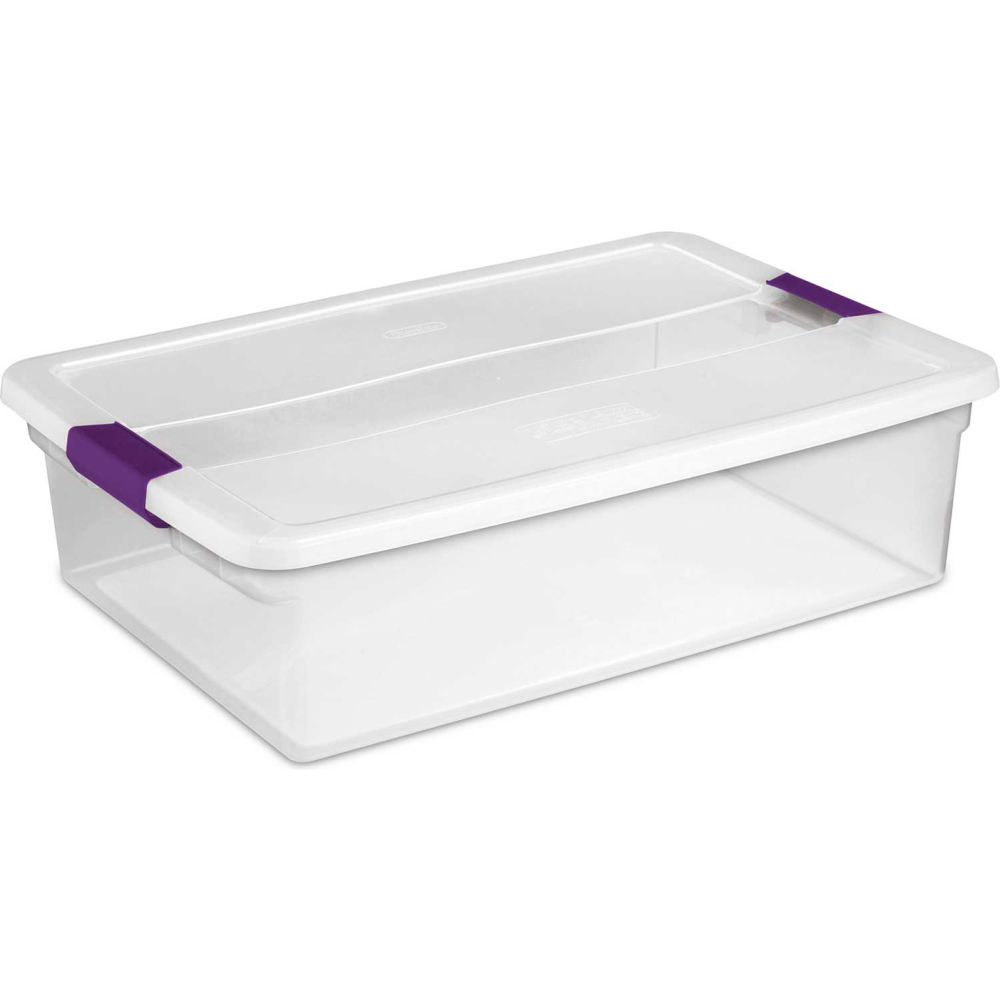 Picture of Sterilite B2142299 Clearview Storage Box with Latched Lid - 17551706 - 32 qt. - 23.62 x 16.37 x 6.50 in. - Pack of 6