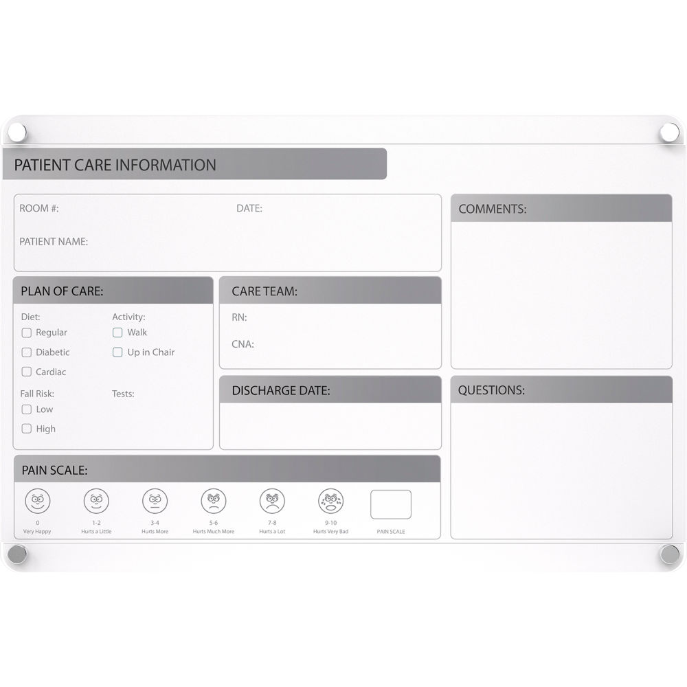 B3125217 Graphics Slide Changeable Glassboard with Standoffs Horizontal - 24 x 36 in.