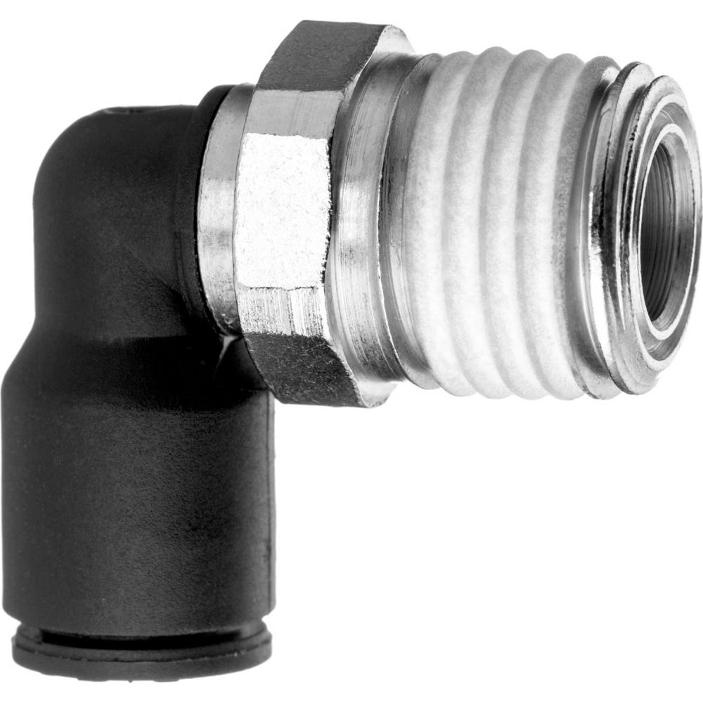 B2301336 Push to Connect Tube Fitting - Nylon Plastic - 90 deg Elbow Adapter - 6 mm Tube OD x 0.125 NPT Male