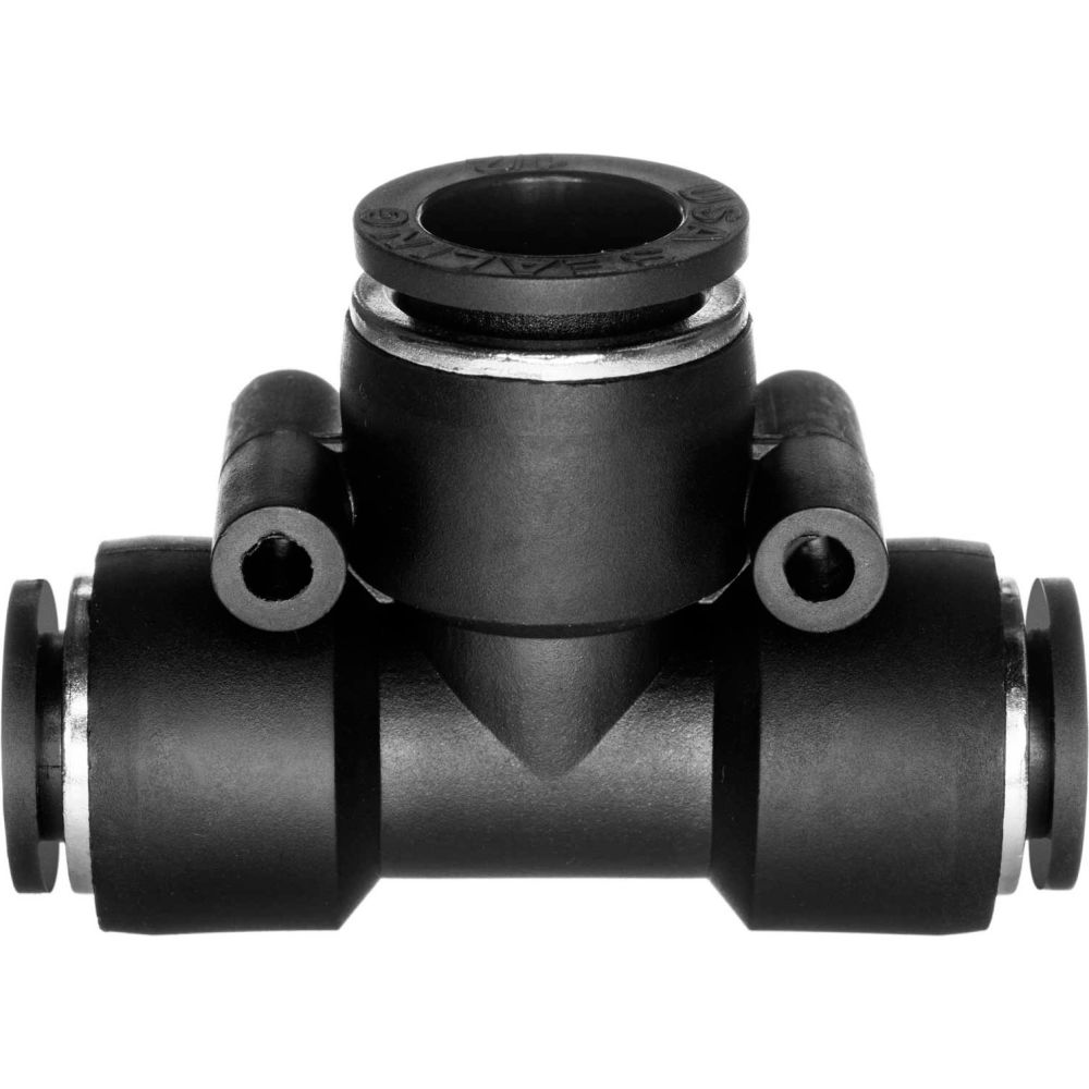 Nylon Tee Reducer Tube Fitting - Black - 12 x 10 mm - Low Pressure