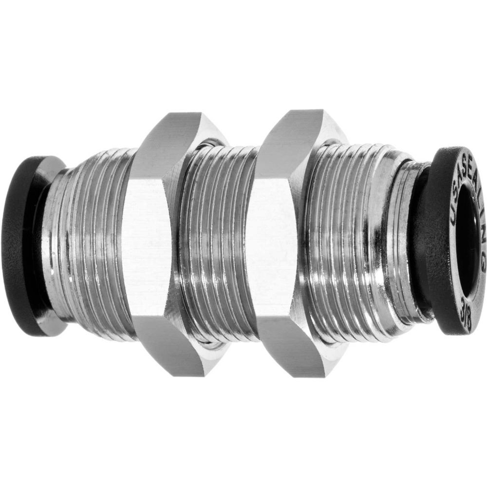 B2301367 Push to Connect Tube Fitting - Nylon Plastic - Bulkhead Straight Connector - 6 mm Tube OD - Pack of 5