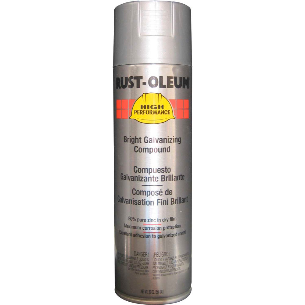 Rust-Oleum High Performance V2100 Enamel Spray Paint, Bright Galvanizing Compound, 15 oz - Use on Rustproof Paint | Part #V2117838