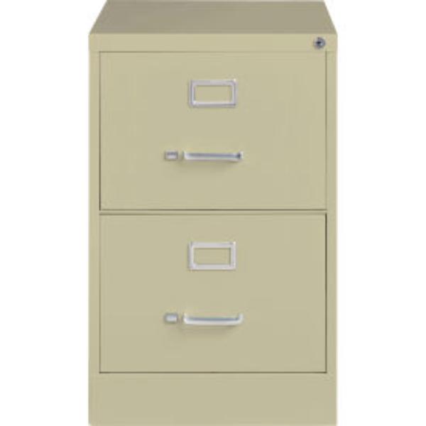 25in. Deep Vertical File Cabinet - Putty - 2-Drawer - Heavy-Duty Steel