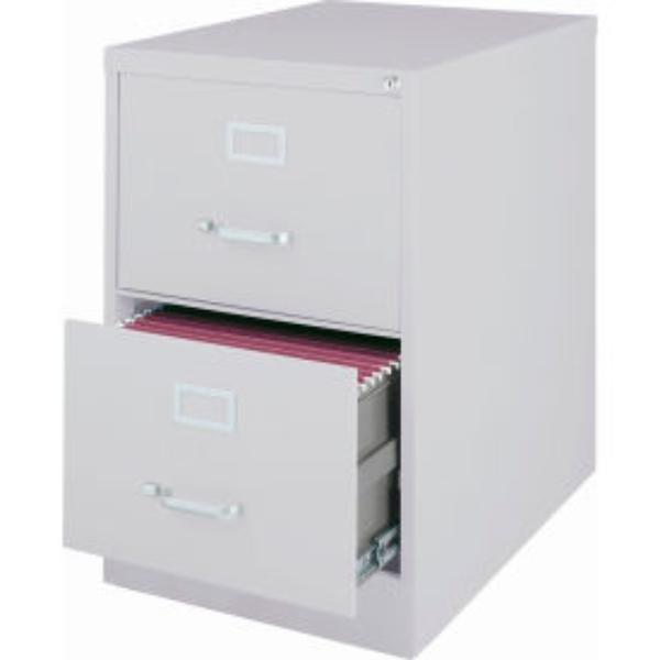 B691000 25 in. Deep Vertical File Cabinet 2-Drawer Legal Size, Light Gray
