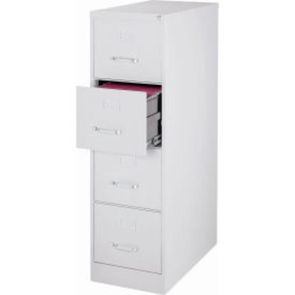 B691005 25 in. Deep Vertical File Cabinet - 4-Drawer Letter Size, Light Gray