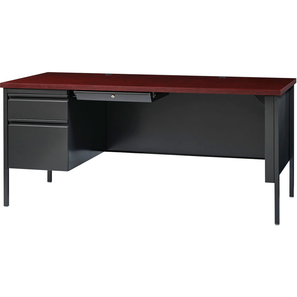 Picture of Hirsh Industries B1952801 Steel Desk - Single Left Pedestal - 30 x 66 in. - Mahogany - HL10000 Series