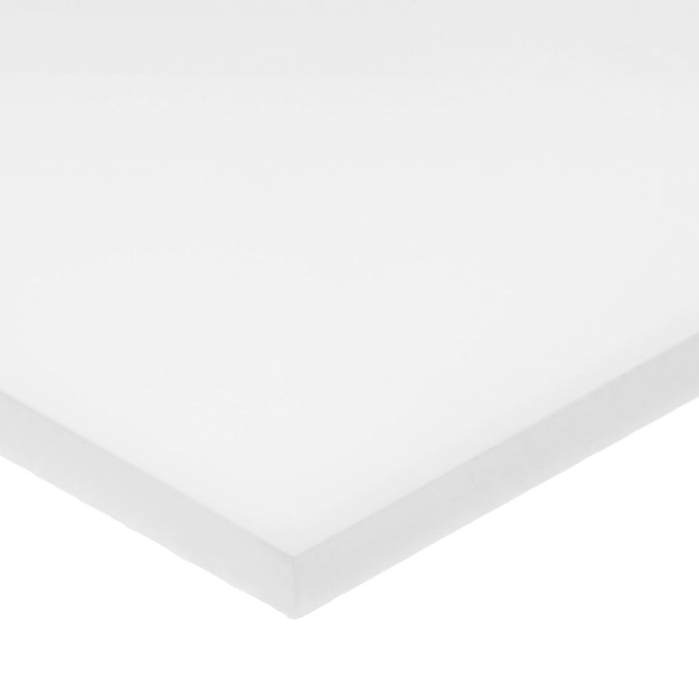 White UHMW Polyethylene Rectangle Stock 48" L x 1" W x 1" Thick