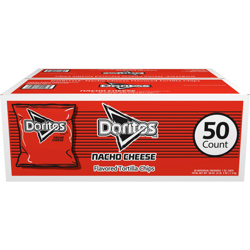 B2946860 Doritos Nacho Cheese Tortilla Chips - 1 oz - 50 Count