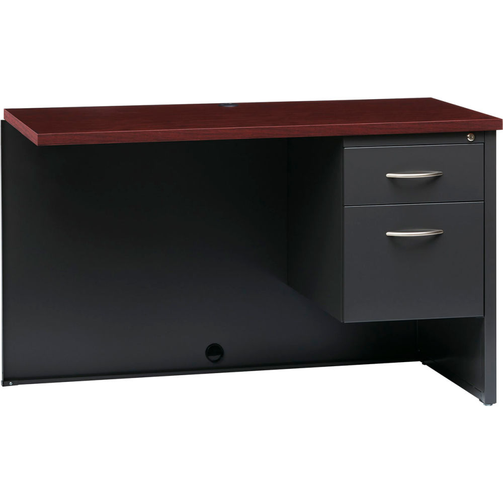 Picture of Hirsh Industries B2248124 Modular Steel Right Return Desk - 48 x 24 in. - Charcoal & Mahogany