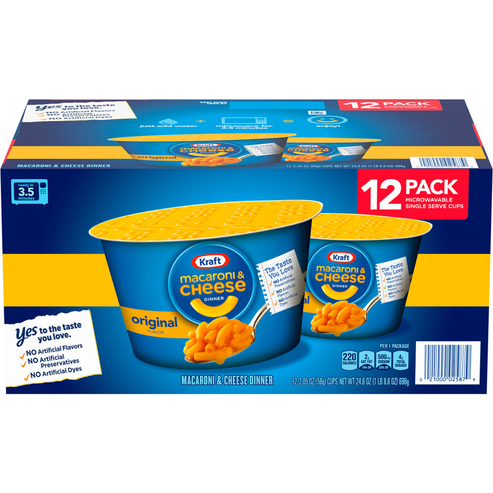 Picture of Green Rabbit Holdings B2946699 Kraft Mac & Cheese Easy Mac Cups - 12 Count