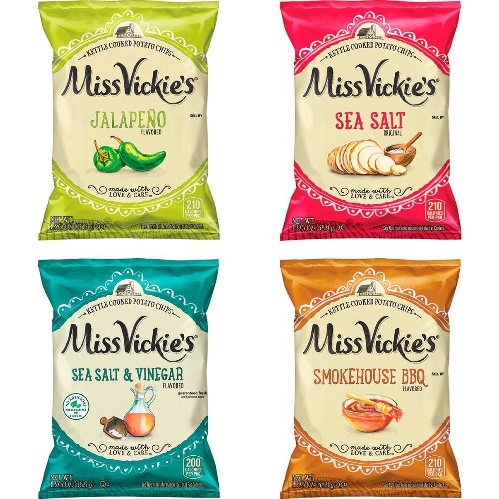 B2946714 Miss Vickies Kettle Cooked Chips Variety Mix - 1.375 oz - 30 Count