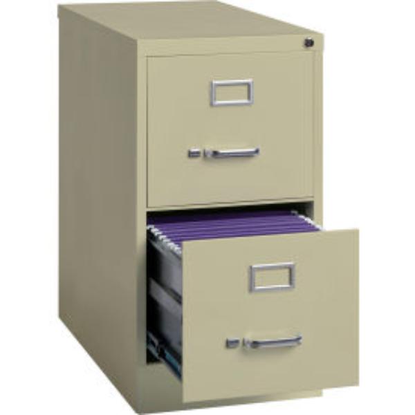 B691051 25 in. Deep Vertical File Cabinet 2-Drawer Letter Size, Putty