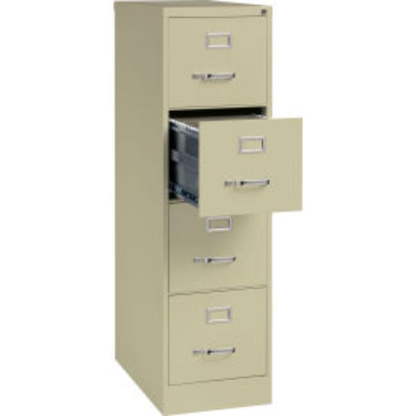 B691053 25 in. Deep Vertical File Cabinet 4-Drawer Letter Size, Putty