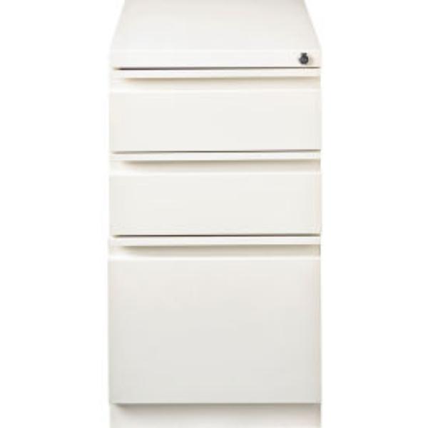 B1509967 20 in. Deep Box & File Mobile Pedestal, White