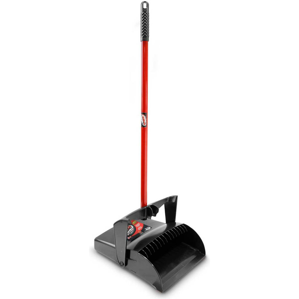 B598658 Lobby Dust Pan with Open Lid, Red - Case of 2