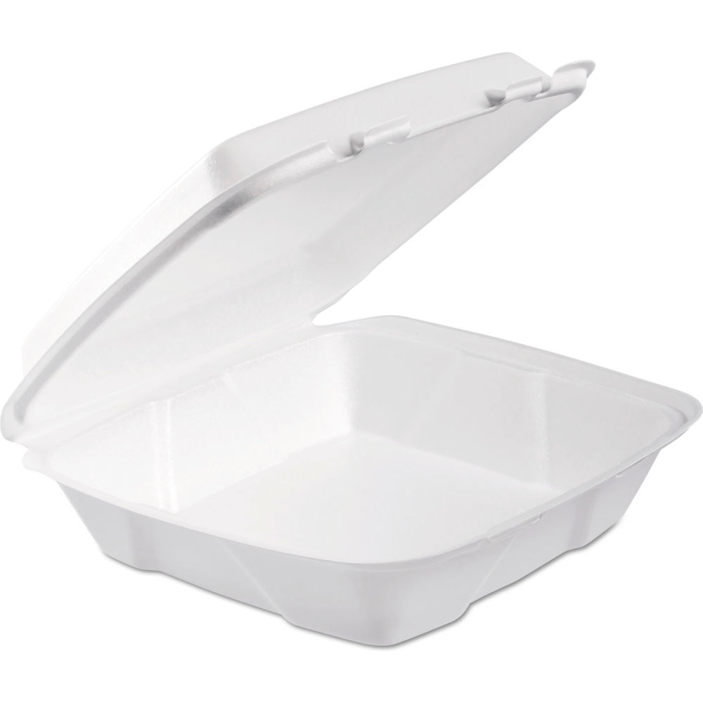 Picture of United Stationers Supply B3130998 Dart Foam Container with Perforated Lid - 9.37 x 9 x 3 in. - White - Pack of 200
