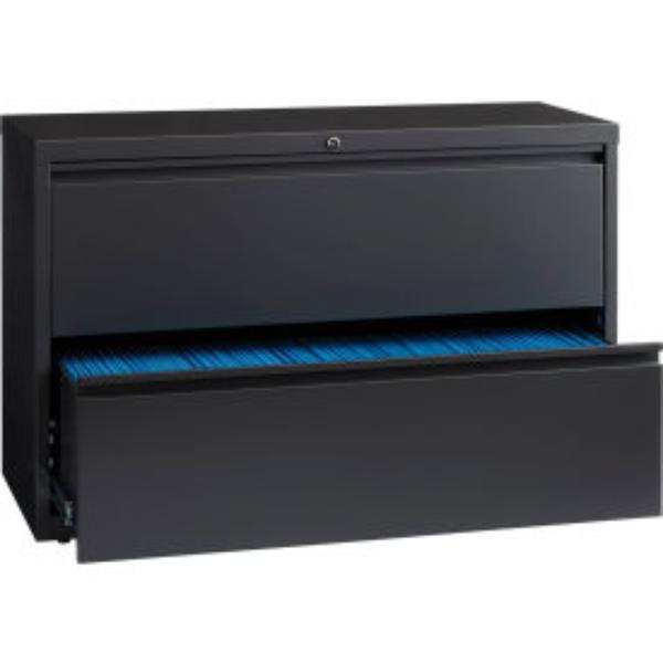 B690993 42 in. HL10000 Series Lateral File Cabinet with Wide 2-Drawer - Charcoal