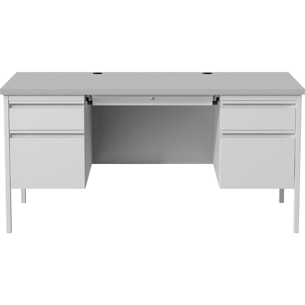 B1952811 Steel Desk - Double Pedestal - 30 x 60 in. - Gray - HL10000 Series -  Hirsh Industries