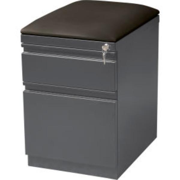 Picture of Hirsh Industries B2372944 20 in. Deep Mobile Pedestal Box & File with Black Seat Cushion&#44; Charcoal