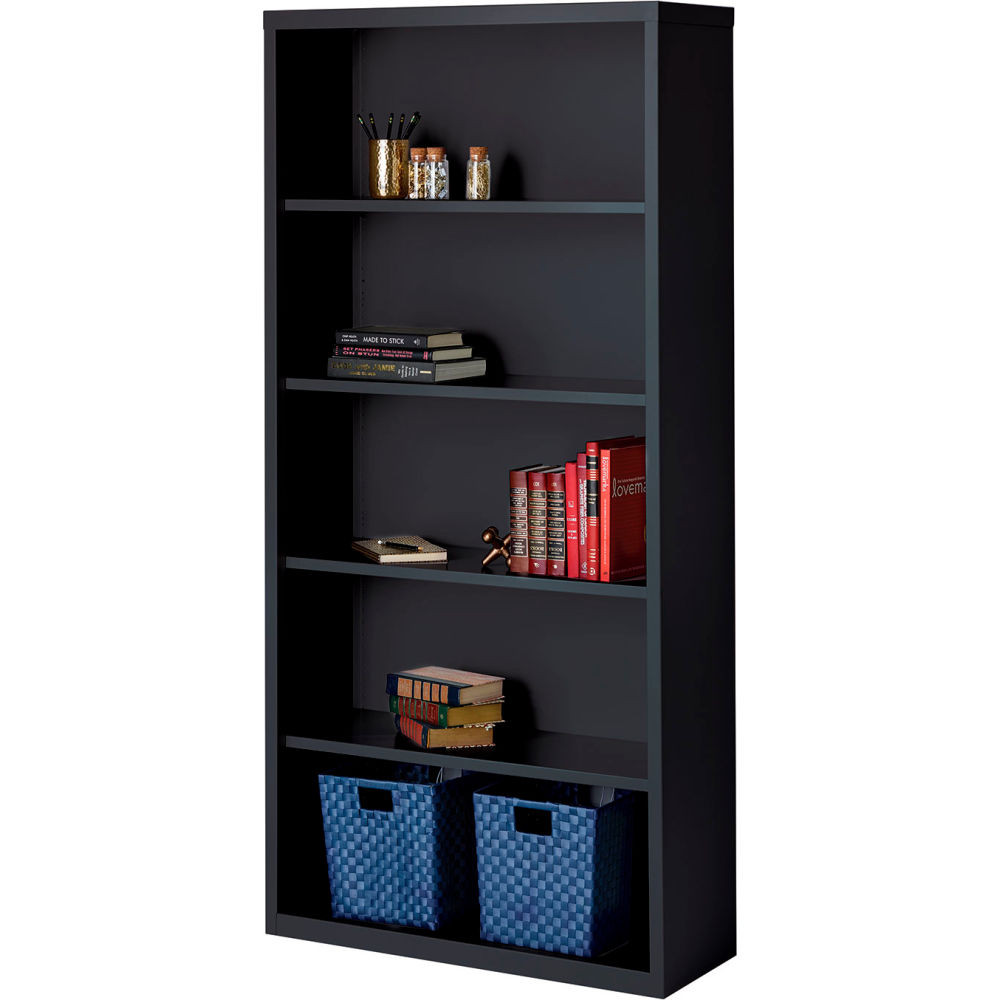 B2248441 Hirsh 5 Shelf Bookcase - 34.5 x 13 x 72 in., Black