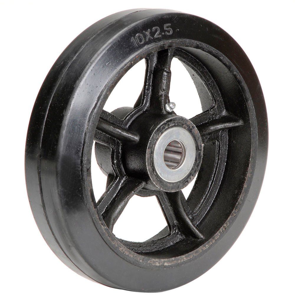 Picture of Global Industrial 748617 10 x 2.50 in. Mold-On Rubber Wheel - Axle Size 1 in.