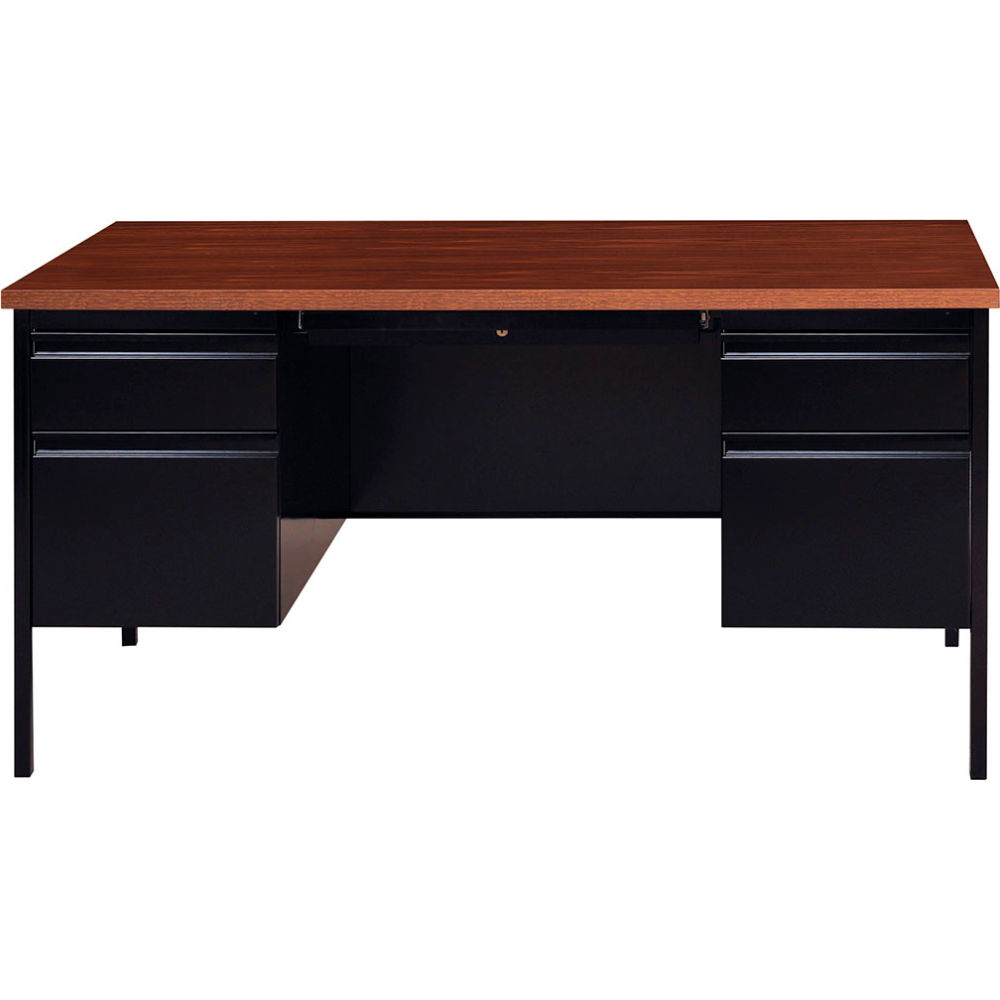 Picture of Hirsh Industries B1952809 Double Pedestal Steel Desk - 30 x 60 in. - Black & Walnut