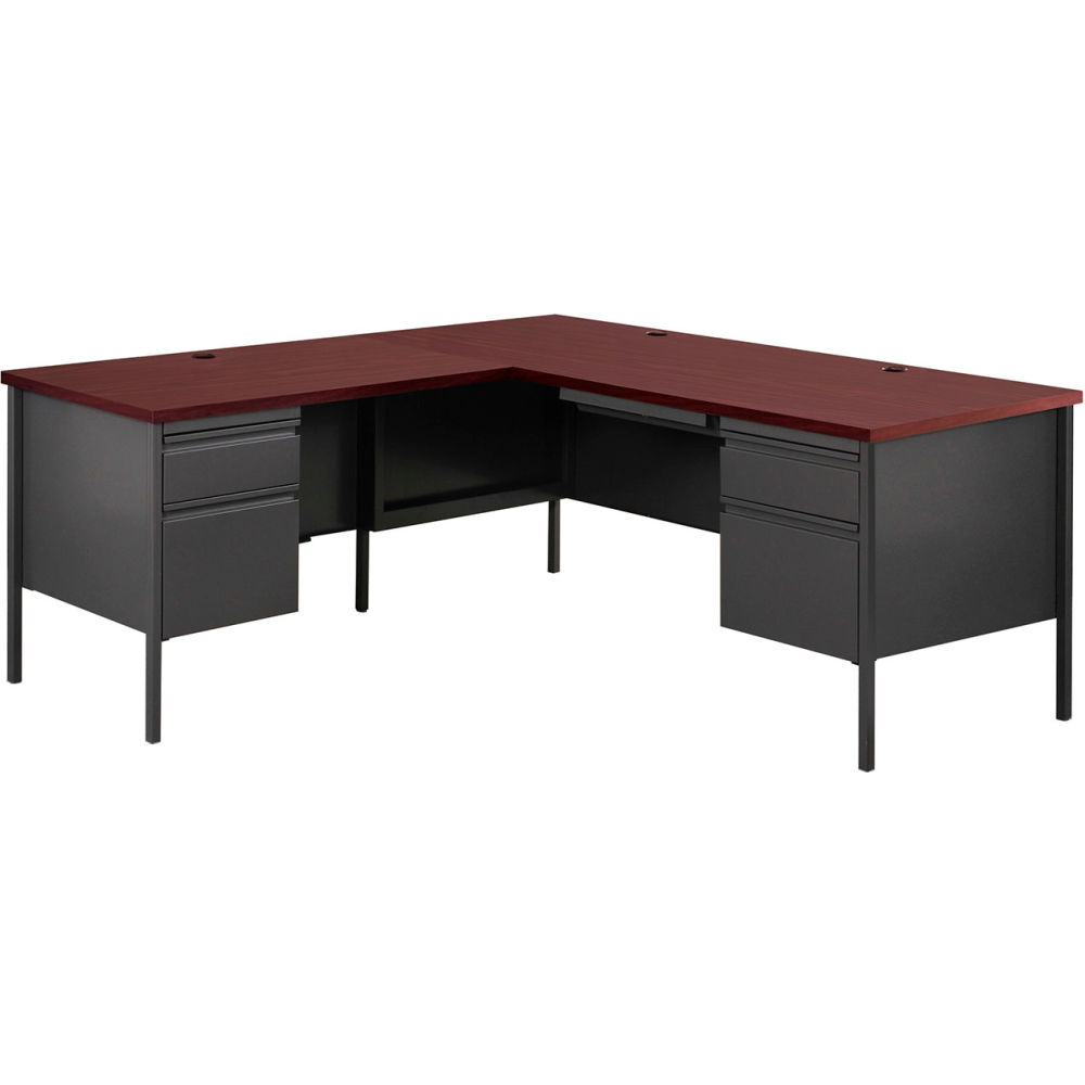 Picture of Hirsh Industries B1952807 Steel Desk - L Shape with Left Return - 66 x 72 in. - Mahogany - HL10000 Series