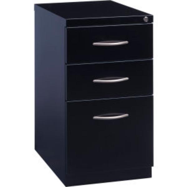 B2372949 23 in. Deep Mobile Pedestal Box & File with Arch Pull Handles , Black