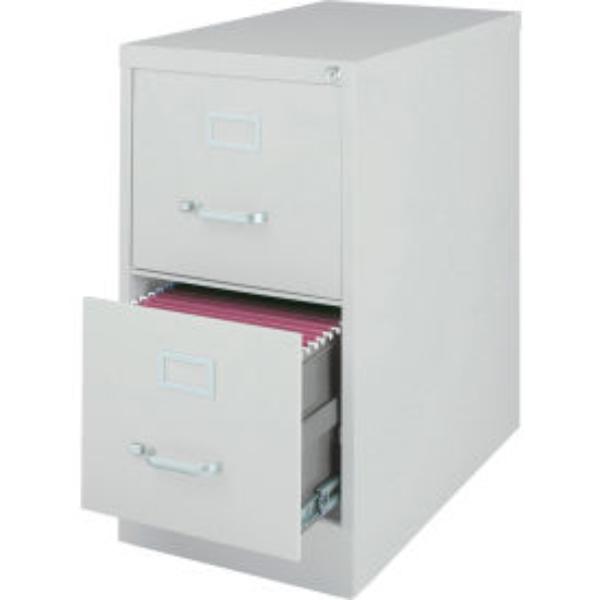 B691035 26.5 in. Deep Vertical File Cabinet 2, Drawer Letter Size, Light Gray