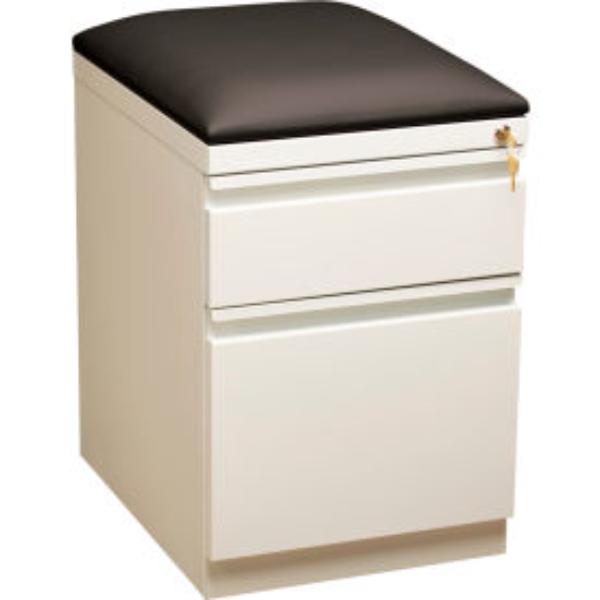 Picture of Hirsh Industries B2372951 20 in. Deep Mobile Pedestal Box & File with Black Seat Cushion &#44; White