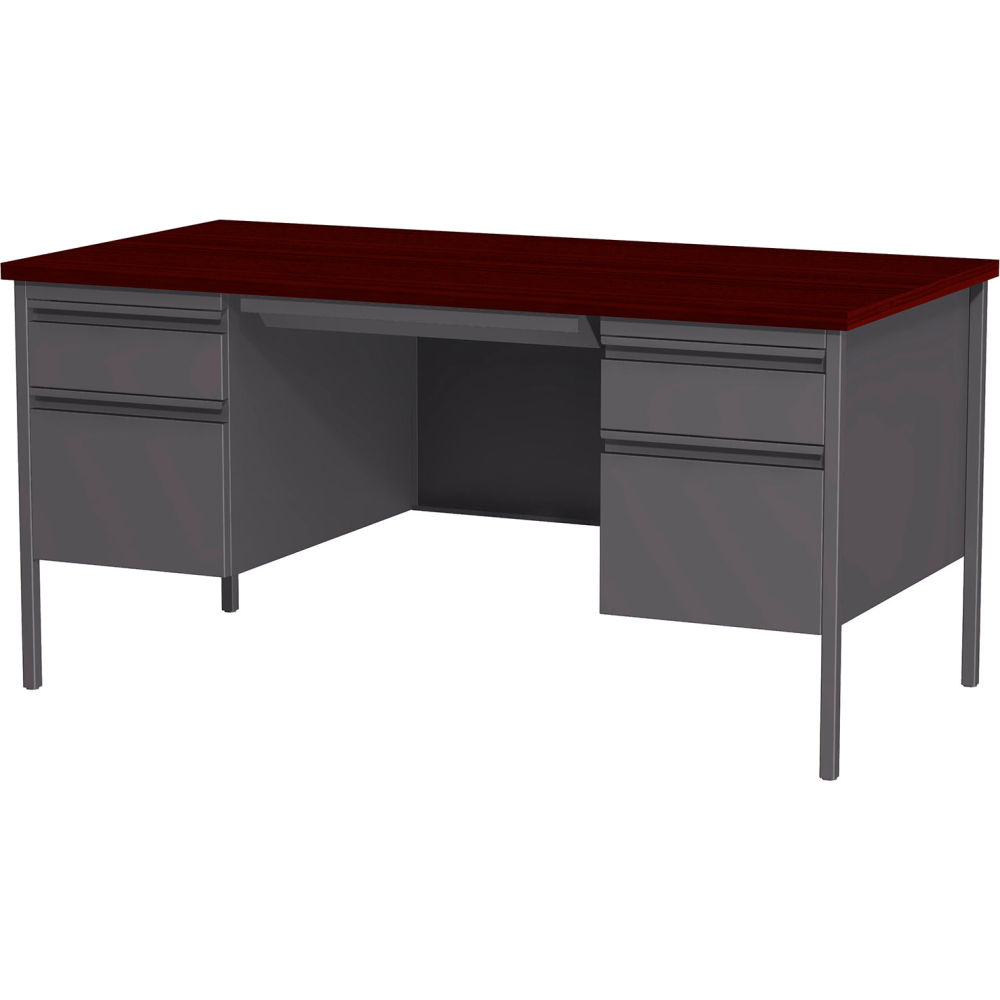 Picture of Hirsh Industries B1952810 Steel Desk - Double Pedestal - 30 x 60 in. - Mahogany - HL10000 Series