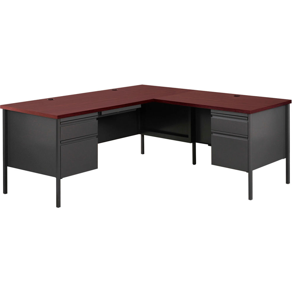 Picture of Hirsh Industries B1952804 Steel Desk - L Shape with Right Return - 66 x 72 in. - Mahogany - HL10000 Series