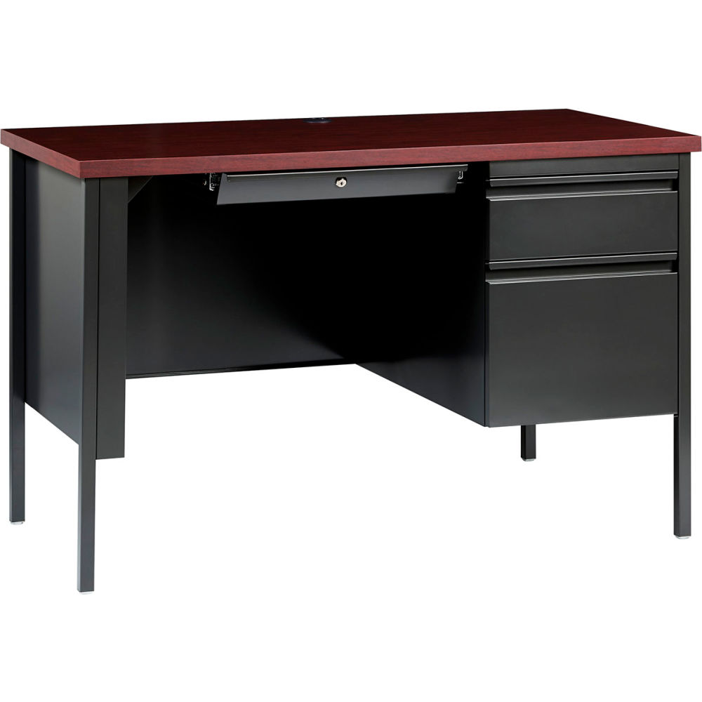 Picture of Hirsh Industries B2304363 Steel Desk - Single Right Pedestal - 24 x 45 in. - Mahogany - HL10000 Series