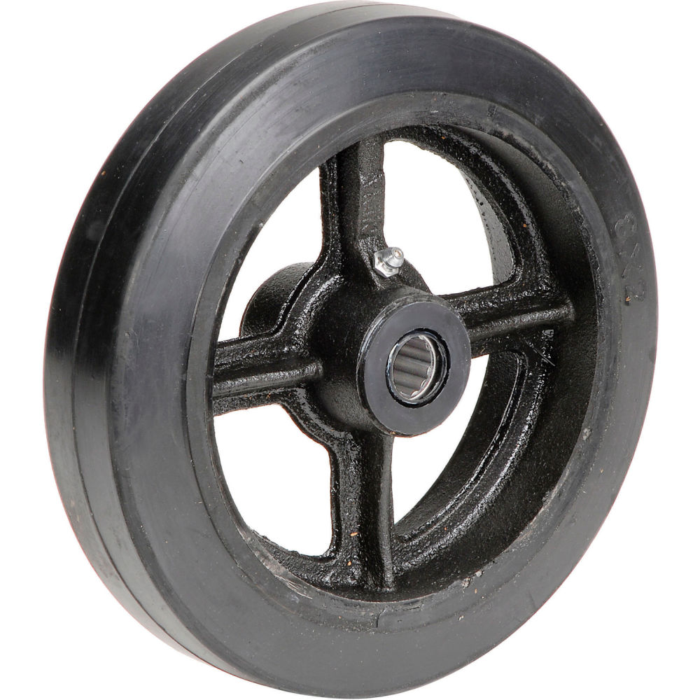 Mold-On Rubber Wheel - Black - 8 in. Diameter - 600 lbs Capacity