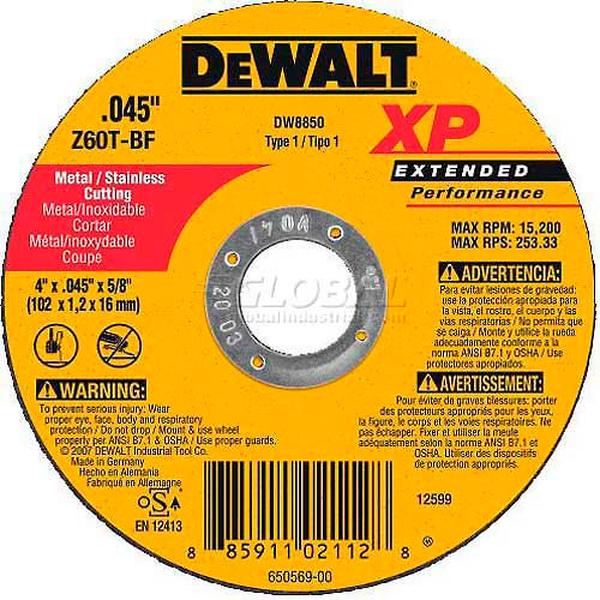 Picture of Dewalt B1037009 DWA8054 Metal Cutting Wheel - 7 in. Dia. - 0.045 in. Thickness - Aluminum Oxide - Pack of 25