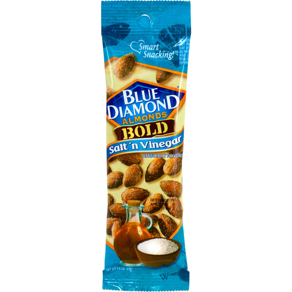 Picture of Green Rabbit Holdings B2946074 Blue Diamond Almonds Bold Salt N Vinegar - 1.5 oz - 12 Count
