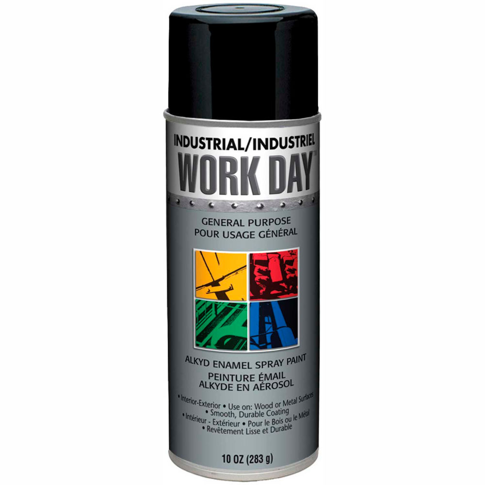 B37408 Work Day Enamel Paint, Gloss Black - Case of 12