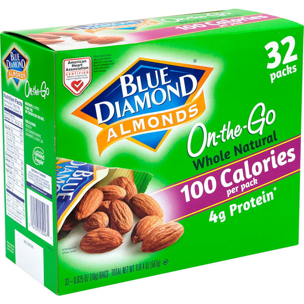 Picture of Green Rabbit Holdings B2946073 Blue Diamond Almonds On-The-Go 100 Calorie Packs - 0.6 oz - 32 Count