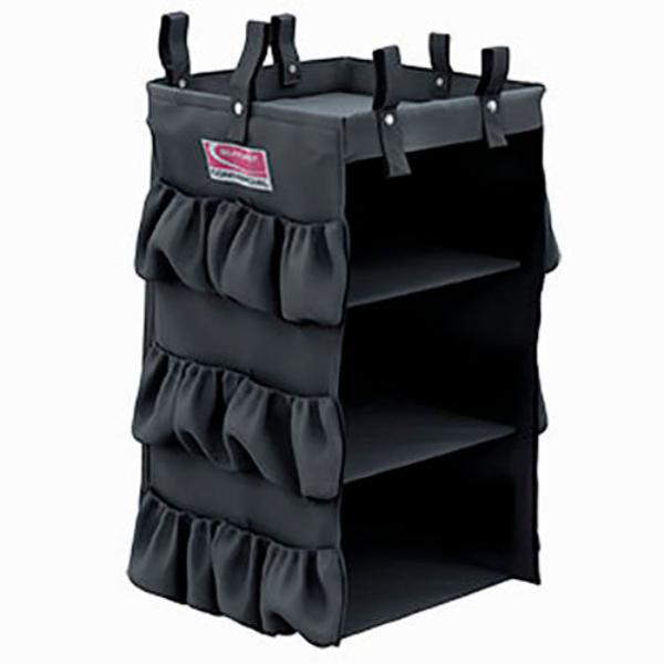 B2281323 3 Sided Bag with Shelves for Commercial Housekeeping Carts - Black -  Suncast