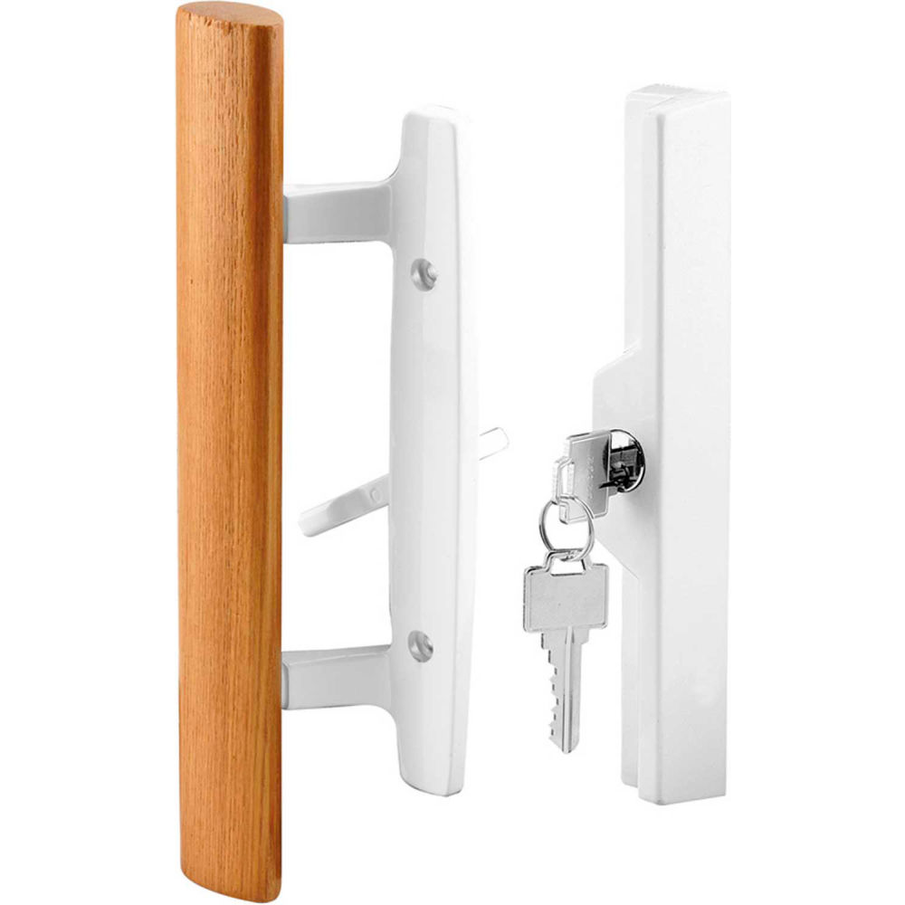 Keyed Sliding Door Handle Set - White - 1 Set - Durable Diecast Design