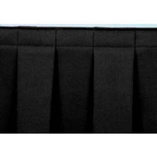 B212369 8 ft. Box-Pleat Skirting for 8 in. Stage - Black