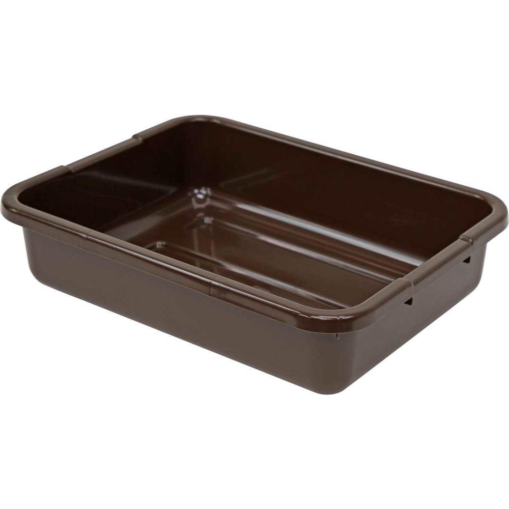 B2956041 Bussing Tub 21 x 15 x 5 in. Ribbed Bottom Bus Box - Polypropylene - Brown - Pack of 12
