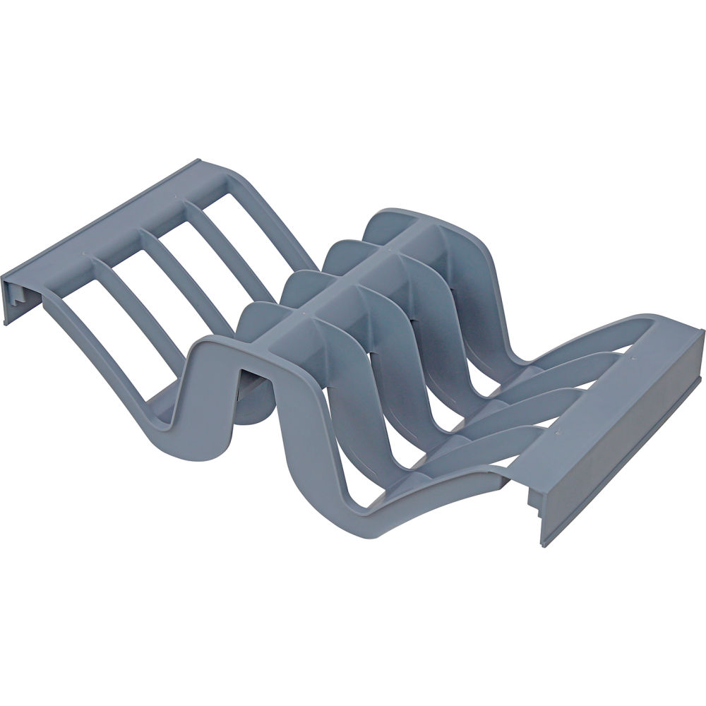 B3121497 Millenia Waved Drying Rack Section 8 Slots Heavy Duty Polypropylene, Gray - 12 x 24 in.