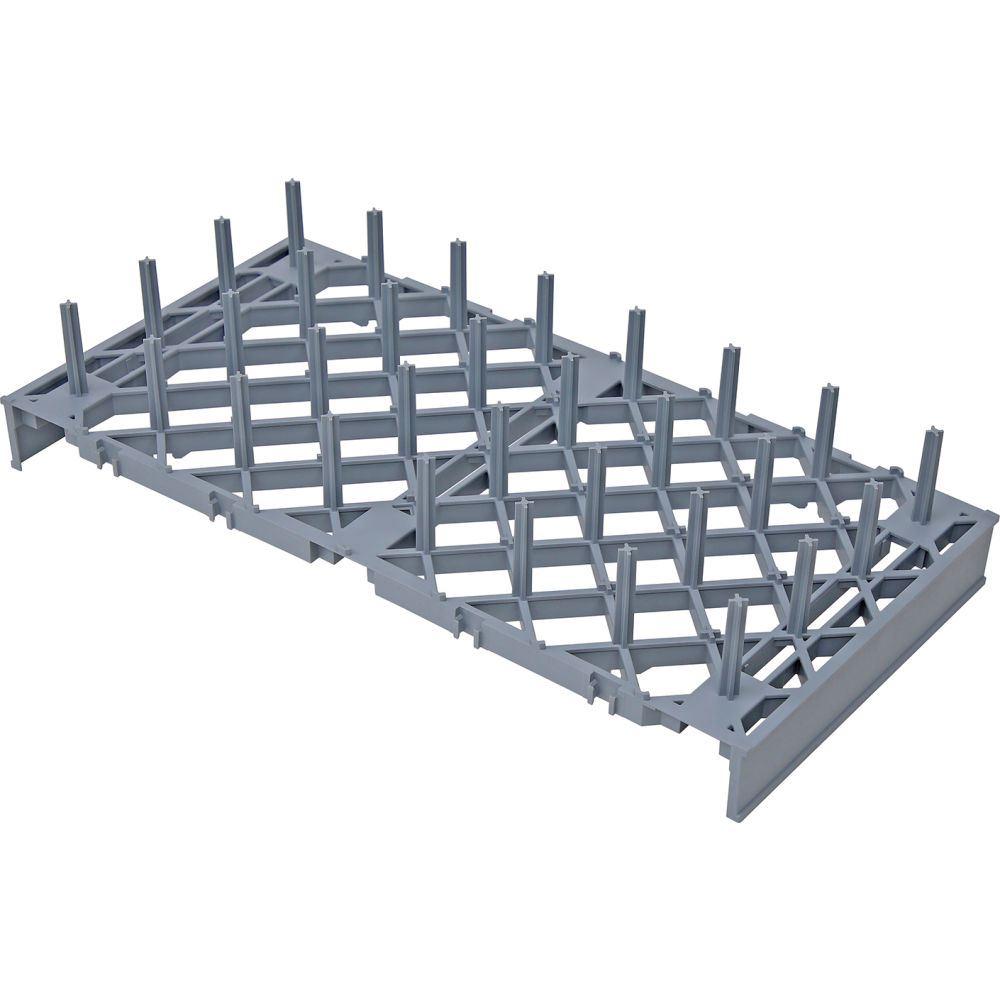 B3121577 Millenia Pronged Drying Rack Section Spacing Polypropylene, Gray - 12 x 24 x 2.5