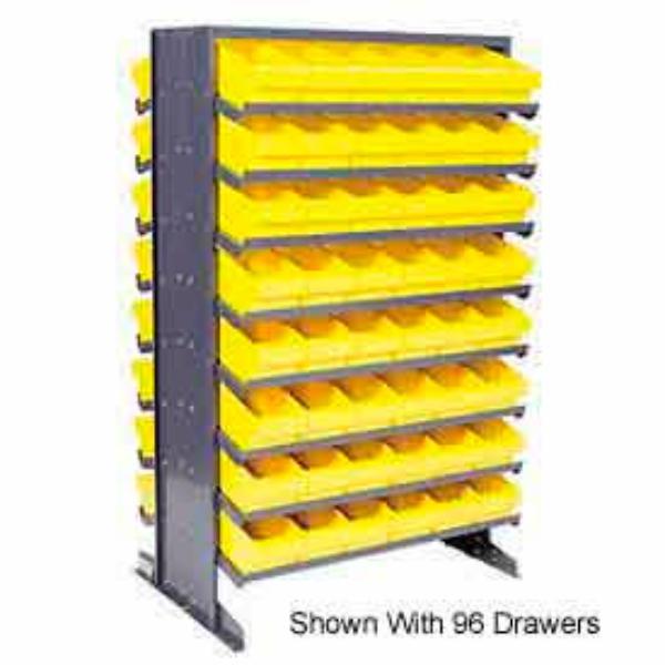 Picture of Quantum Storage Systems B382240 QPRD-501 Double Sided Rack with 144 Yellow Euro Drawers&#44; Gray - 24 x 36 x 60 in.